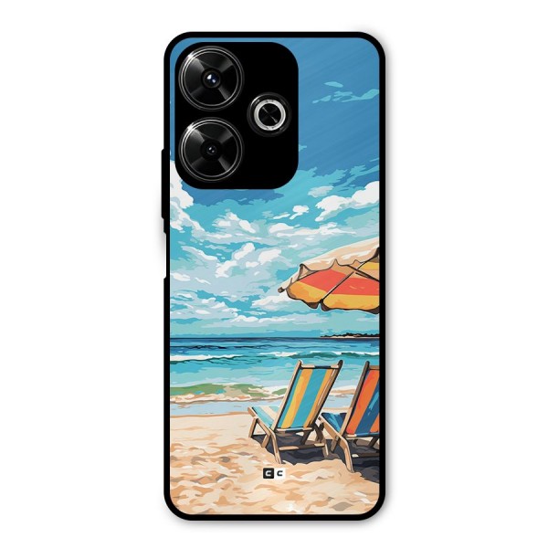 Sunny Beach Metal Back Case for Poco M6 Plus