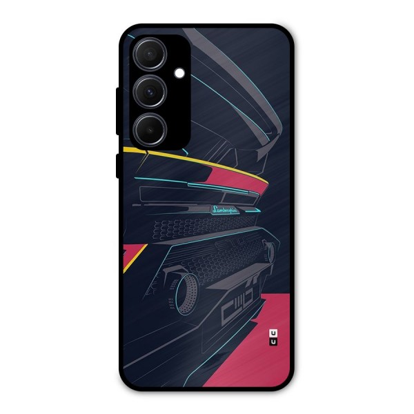 Super Car Parked Metal Back Case for Galaxy A35