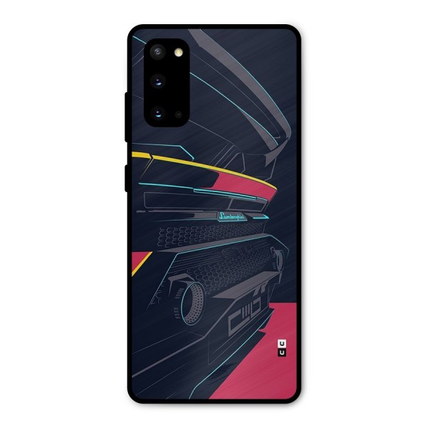 Super Car Parked Metal Back Case for Galaxy S20