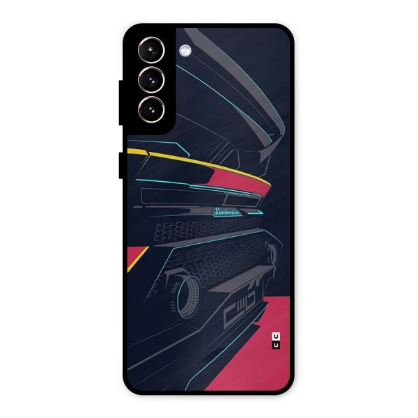Super Car Parked Metal Back Case for Galaxy S21 Plus