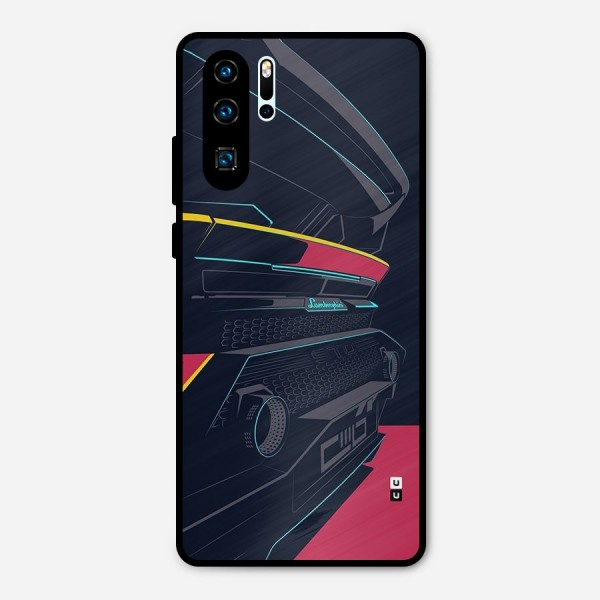 Super Car Parked Metal Back Case for Huawei P30 Pro