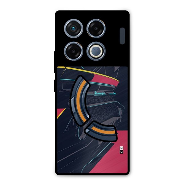 Super Car Parked Metal Back Case for Infinix GT 20 Pro