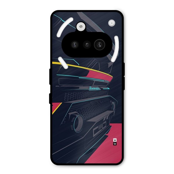 Super Car Parked Metal Back Case for Nothing Phone 3a