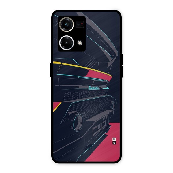 Super Car Parked Metal Back Case for Oppo F21 Pro 4G