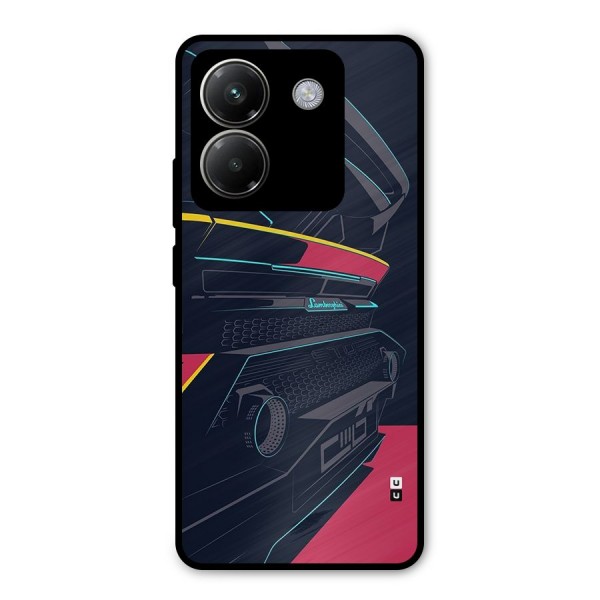 Super Car Parked Metal Back Case for Poco M7 Pro 5G