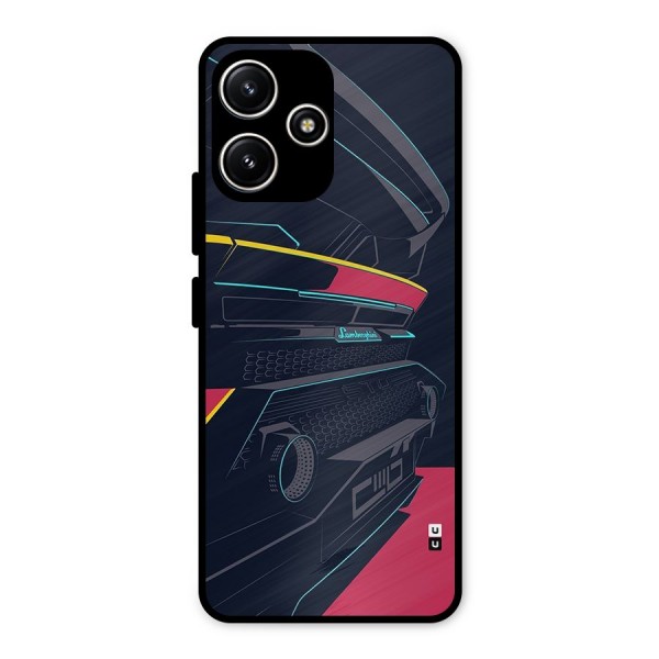 Super Car Parked Metal Back Case for Redmi 12 5G