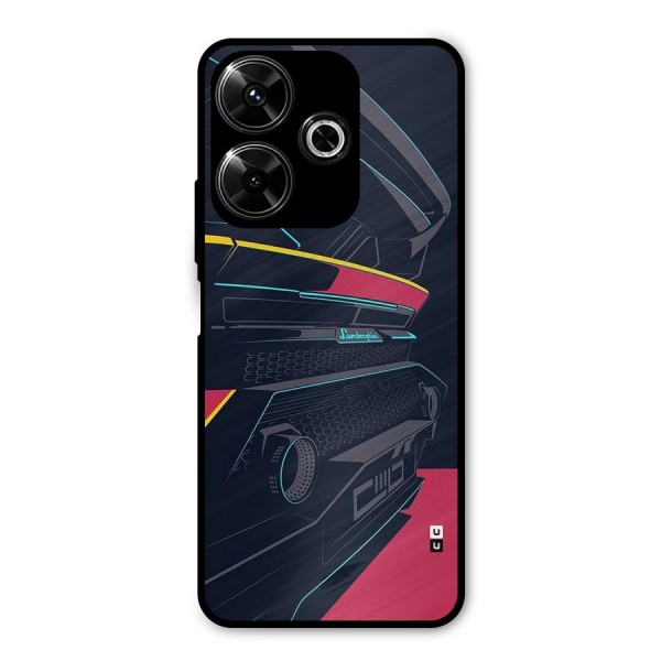 Super Car Parked Metal Back Case for Redmi 13 5G