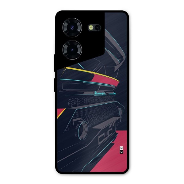 Super Car Parked Metal Back Case for Tecno Pova 5 Pro 5G