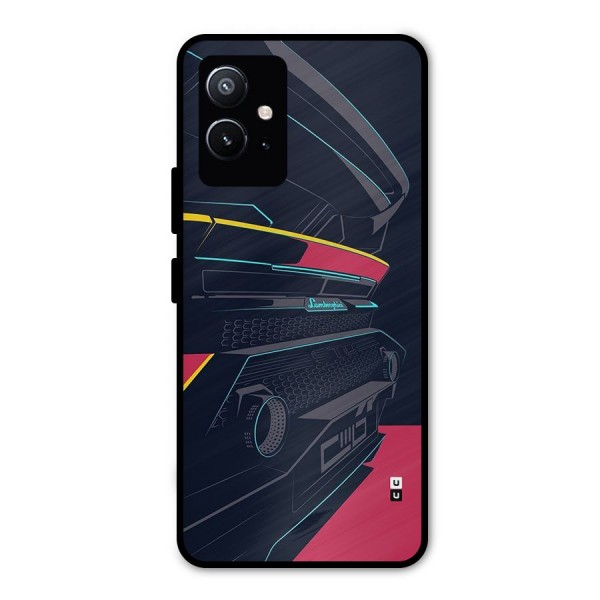 Super Car Parked Metal Back Case for Vivo T1 5G