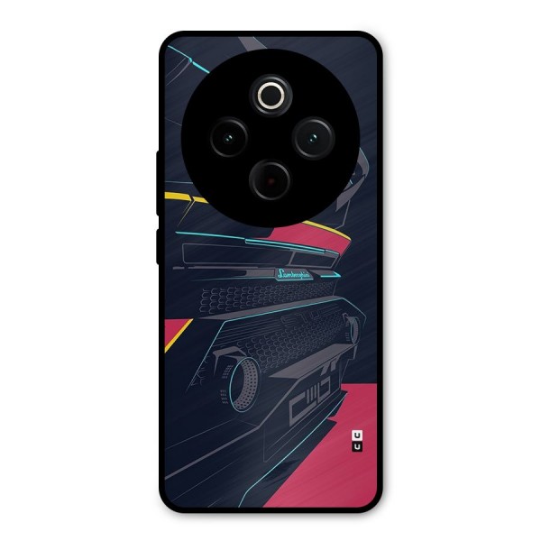 Super Car Parked Metal Back Case for Vivo T4