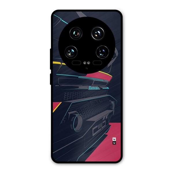 Super Car Parked Metal Back Case for Xiaomi 14 Ultra