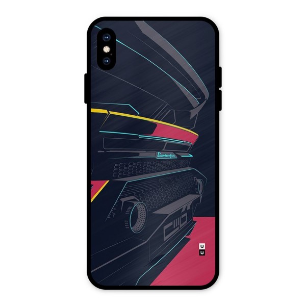 Super Car Parked Metal Back Case for iPhone XS Max