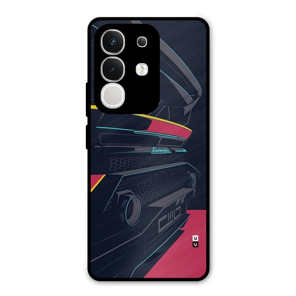 Super Car Parked Metal Back Case for iQOO Z10x