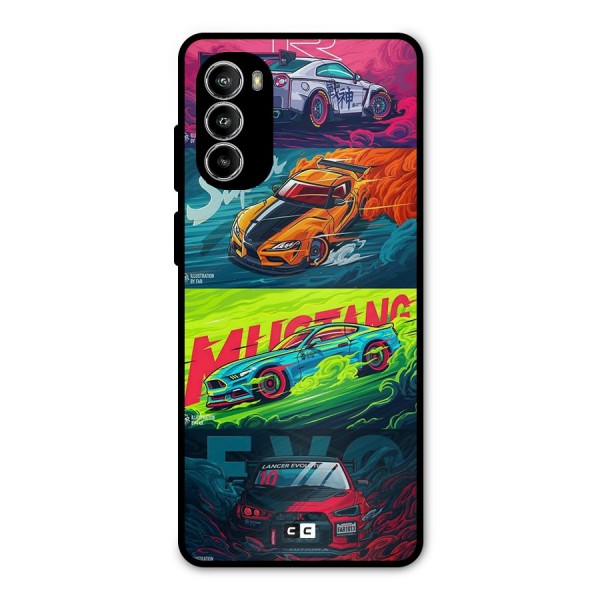 Super Racing Car Metal Back Case for Moto G52