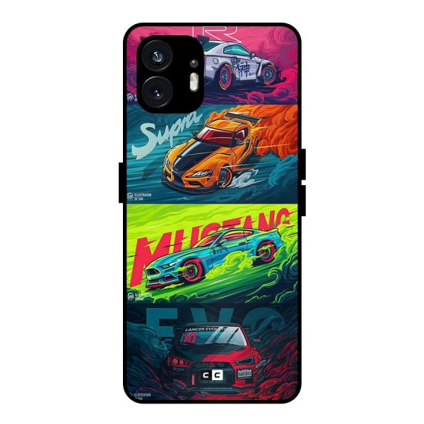 Super Racing Car Metal Back Case for Nothing Phone 2