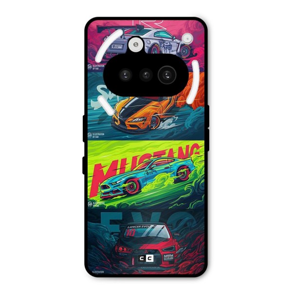Super Racing Car Metal Back Case for Nothing Phone 3a