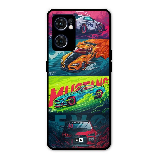 Super Racing Car Metal Back Case for Oppo Reno7 5G