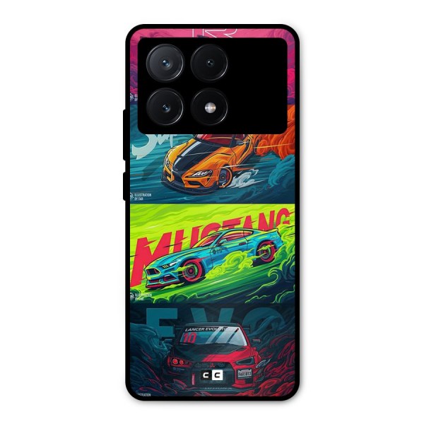 Super Racing Car Metal Back Case for Poco X6 Pro