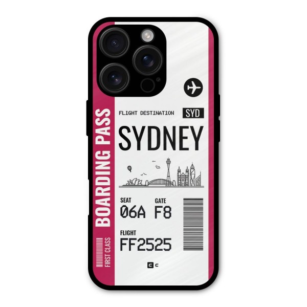 Sydney Boarding Pass Metal Back Case for iPhone 16 Pro