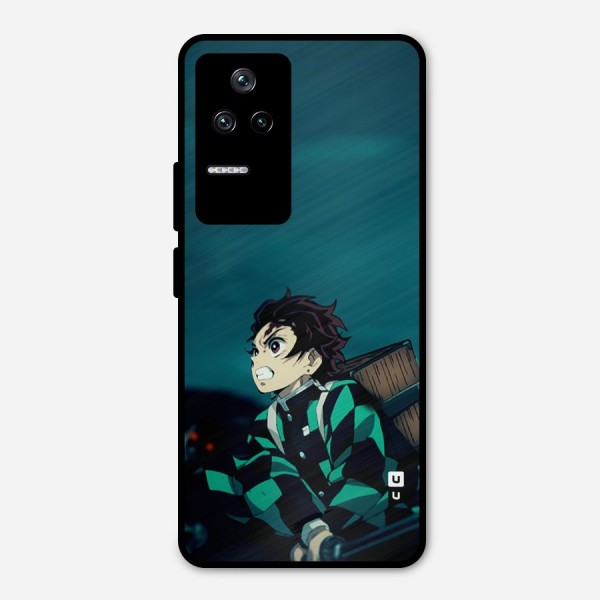 Tanjiro demon slayer Metal Back Case for Poco F4 5G