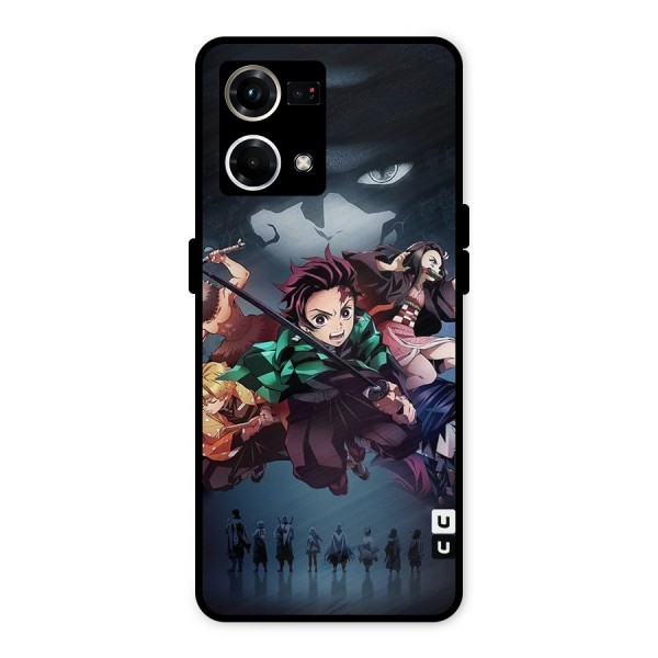 Team Demon Slayer Metal Back Case for Oppo F21 Pro 4G
