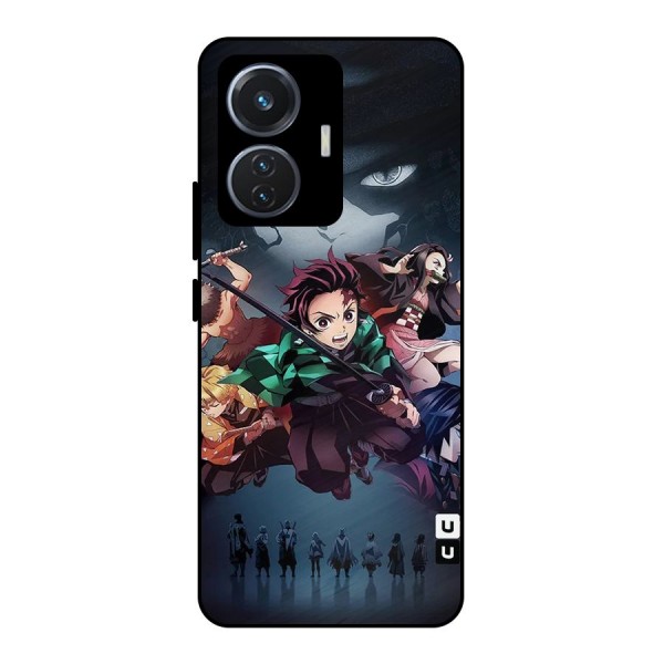 Team Demon Slayer Metal Back Case for iQOO Z6 44W