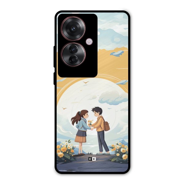 Teenage Anime Couple Metal Back Case for Oppo F25 Pro
