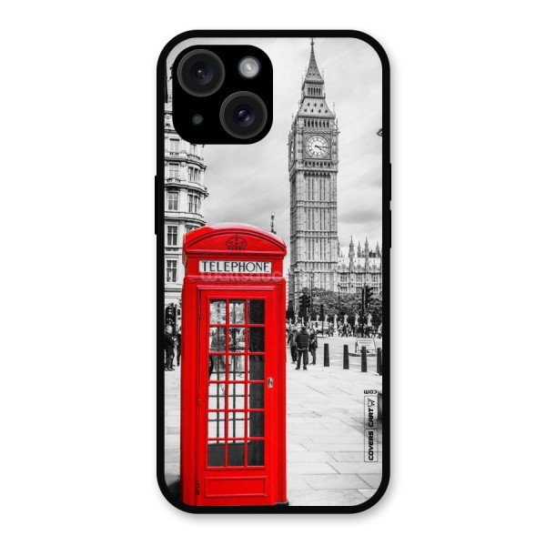 Telephone Booth Metal Back Case for iPhone 15