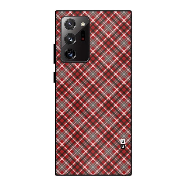 Textile Check Pattern Metal Back Case for Galaxy Note 20 Ultra 5G