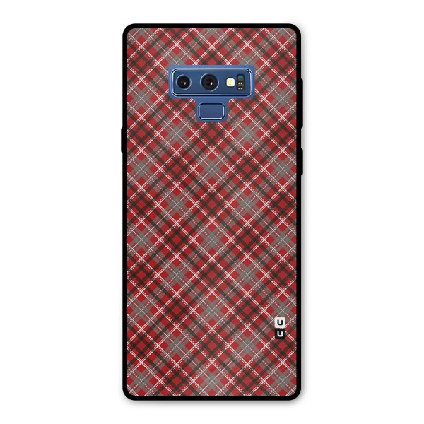 Textile Check Pattern Metal Back Case for Galaxy Note 9