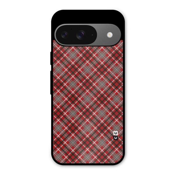 Textile Check Pattern Metal Back Case for Google Pixel 9