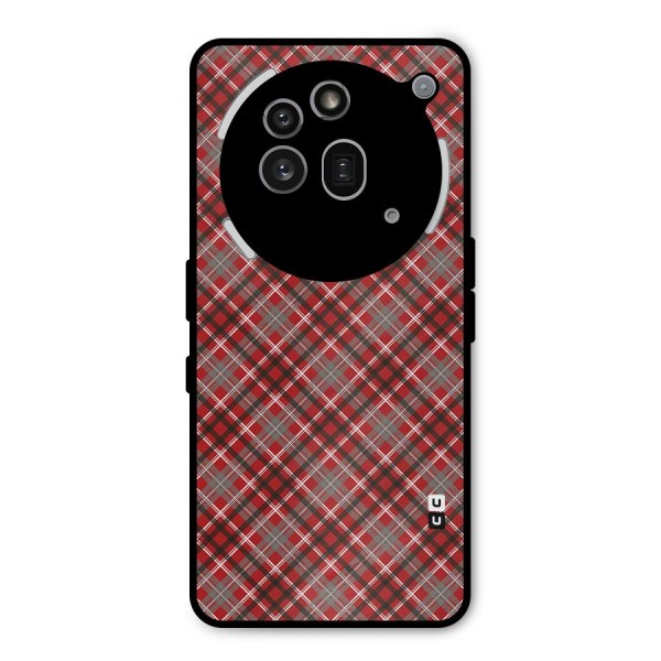 Textile Check Pattern Metal Back Case for Nothing Phone 3a Pro