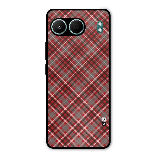 Textile Check Pattern Metal Back Case for OnePlus Nord 4