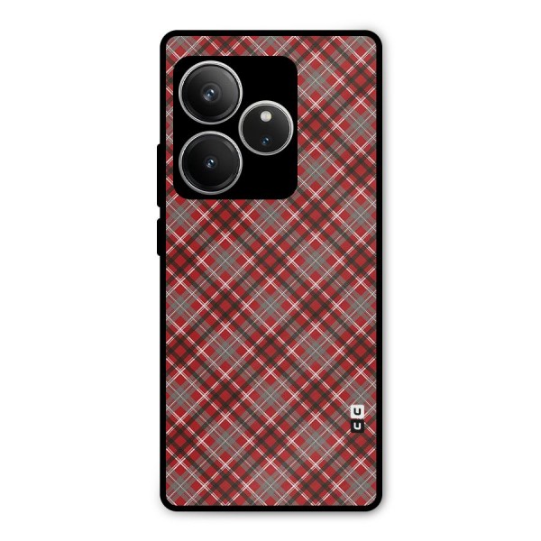Textile Check Pattern Metal Back Case for Realme GT 6