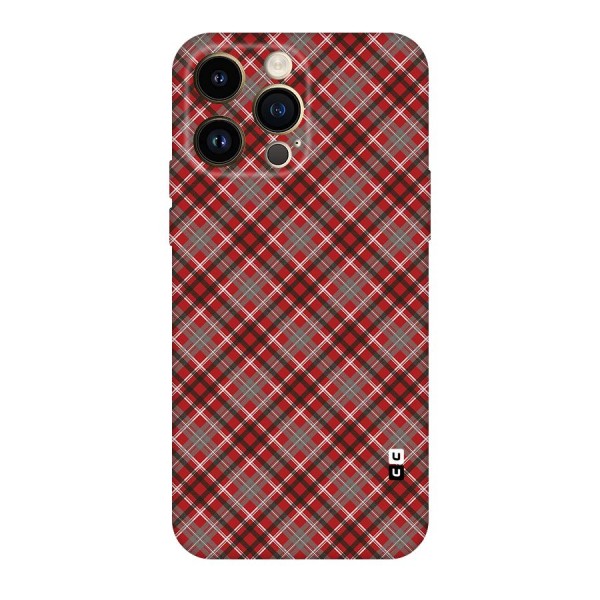 Textile Check Pattern Original Polycarbonate Back Case for iPhone 14 Pro Max