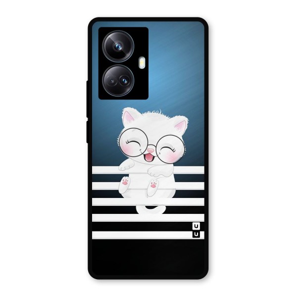 The Cat on Stripes Metal Back Case for Realme 10 Pro Plus