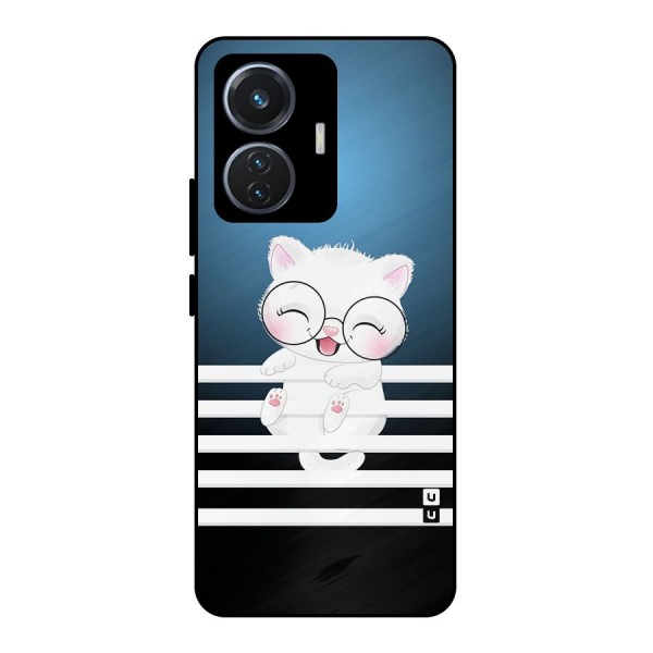 The Cat on Stripes Metal Back Case for iQOO Z6 44W