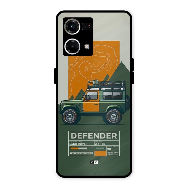 The Defence Car Metal Back Case for Oppo F21 Pro 4G