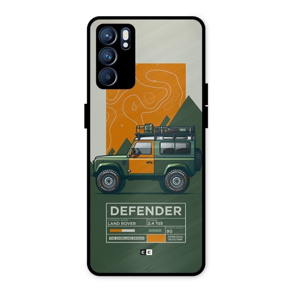 The Defence Car Metal Back Case for Oppo Reno6 5G
