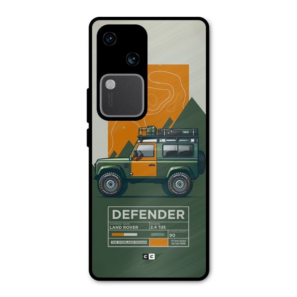 The Defence Car Metal Back Case for Vivo V30 Pro