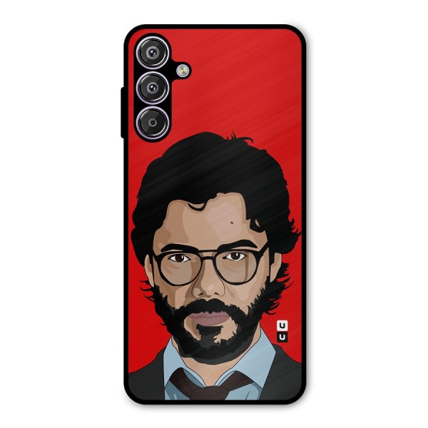 The Professor Illustration Art Metal Back Case for Galaxy F15