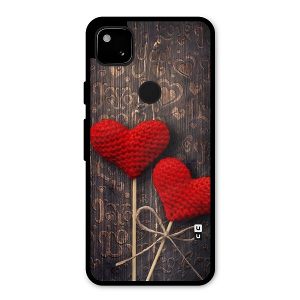 Thread Art Wooden Print Metal Back Case for Google Pixel 4a