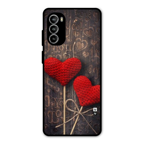 Thread Art Wooden Print Metal Back Case for Moto G52