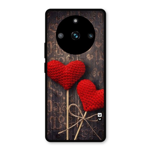 Thread Art Wooden Print Metal Back Case for Realme 11 Pro Plus