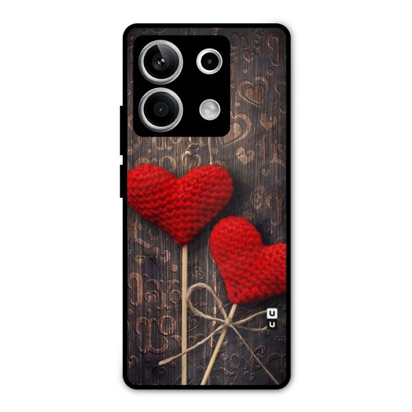 Thread Art Wooden Print Metal Back Case for Redmi Note 13 5G
