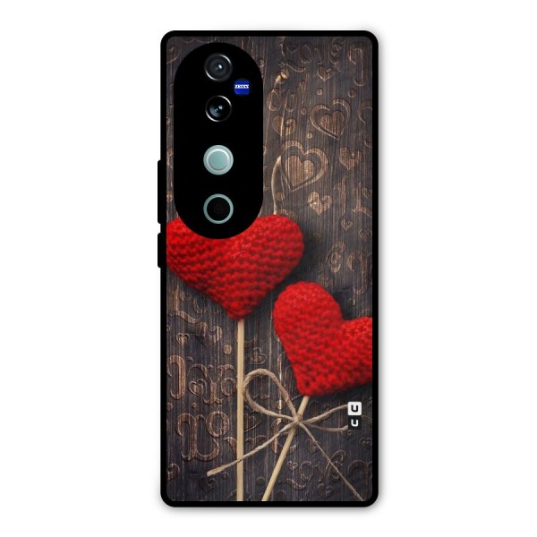 Thread Art Wooden Print Metal Back Case for Vivo V40 Pro