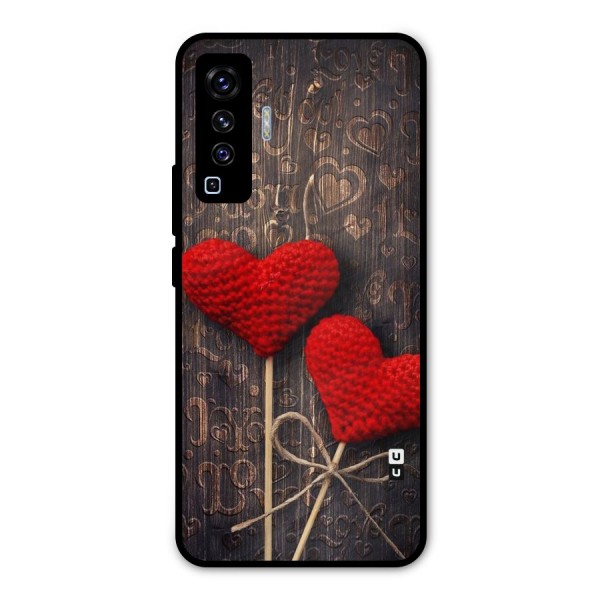 Thread Art Wooden Print Metal Back Case for Vivo X50