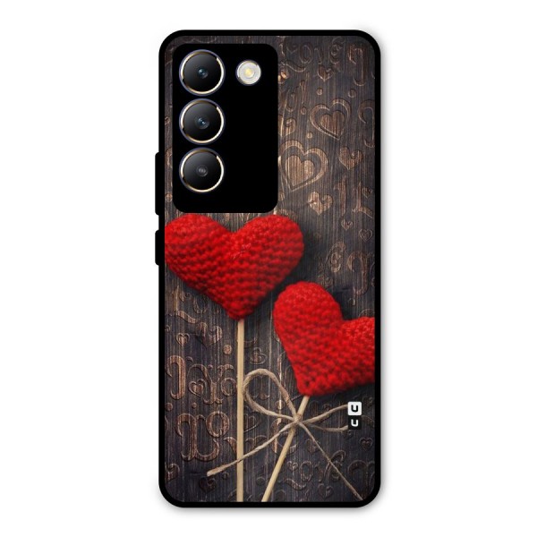 Thread Art Wooden Print Metal Back Case for Vivo Y200e