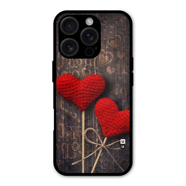 Thread Art Wooden Print Metal Back Case for iPhone 16 Pro