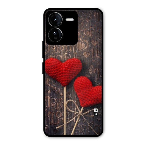 Thread Art Wooden Print Metal Back Case for iQOO Z9